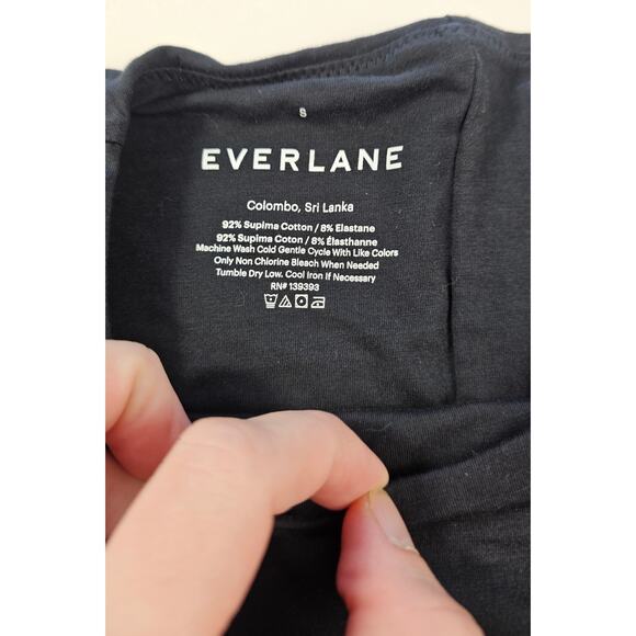 NWT Short-Sleeve Crew Neck Bodysuit everlane sz small black snap close casual - Picture 6 of 8